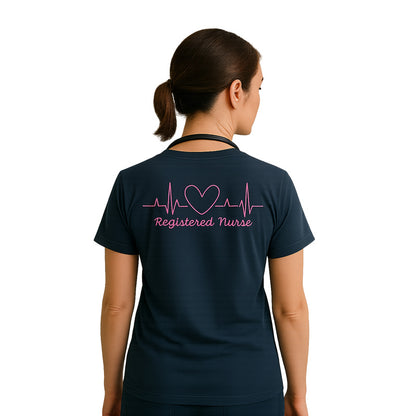 Registered Nurse Short Sleeve RN T-Shirt Navy Blue