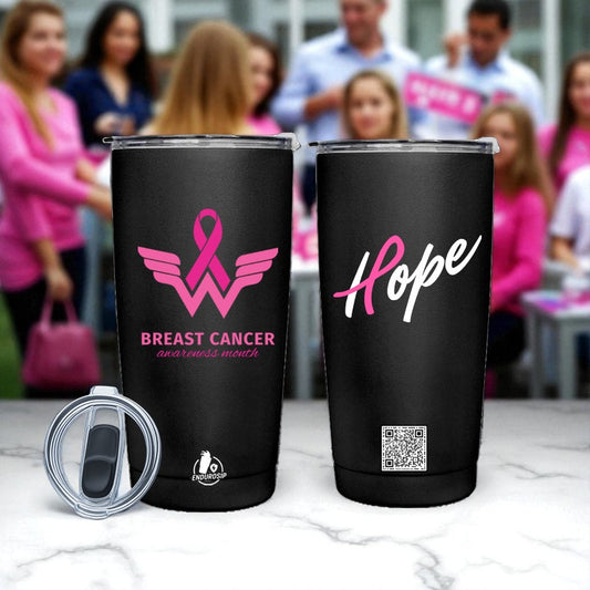 Breast Cancer Awareness 20 oz Black Tumbler | EnduroSip