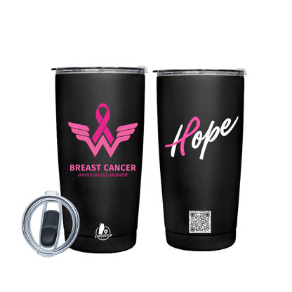 Breast Cancer Awareness 20 oz Black Tumbler | EnduroSip