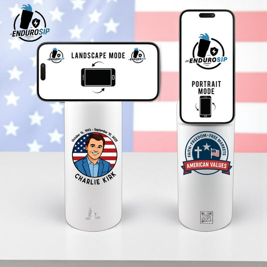 Charlie Kirk Tribute – 32 oz MagSafe™ Tumbler Phone Holder Tripod Edition
