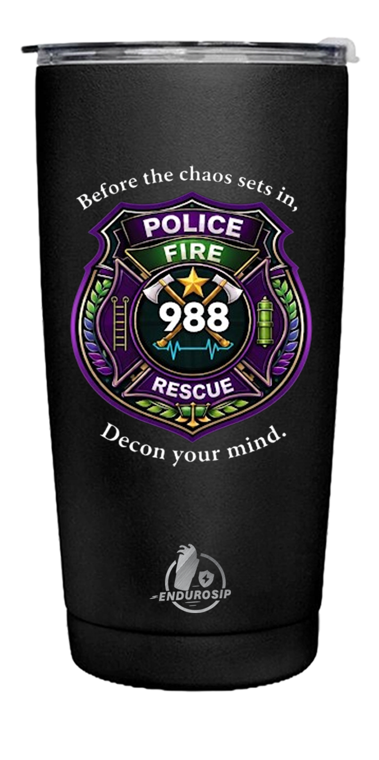 Police Fire Rescue 988 custom EnduroSip tumbler in black
