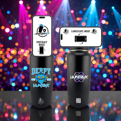 32oz MagSafe Stainless Steel Bottle with Phone Holder – DERPY HUNTRX K-POP Demon Hunters Edition – Dual 3D UVDTF Permastickers (Hand Wash Only)