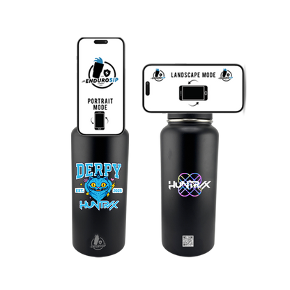 32oz MagSafe Stainless Steel Bottle with Phone Holder – DERPY HUNTRX K-POP Demon Hunters Edition – Dual 3D UVDTF Permastickers (Hand Wash Only)
