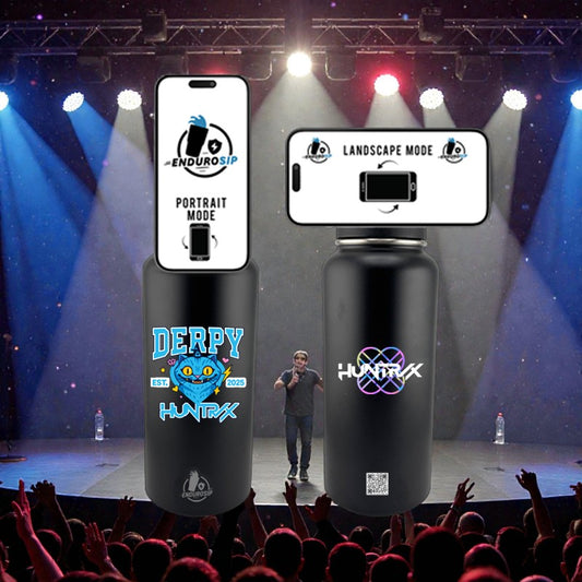 32oz MagSafe Stainless Steel Bottle with Phone Holder – DERPY HUNTRX K-POP Demon Hunters Edition – Dual 3D UVDTF Permastickers (Hand Wash Only)