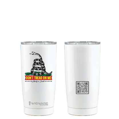 Don't Tread on Me 20 oz Stainless Steel Tumbler White