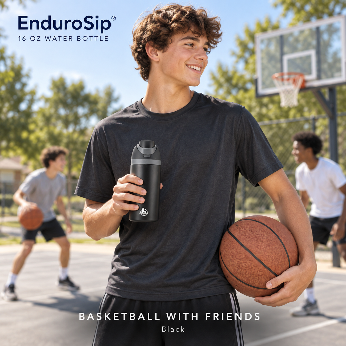 EnduroSip® 16 oz Kids Insulated Stainless Steel Water Bottle with Straw