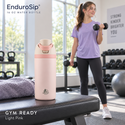 EnduroSip® 16 oz Kids Insulated Stainless Steel Water Bottle with Straw