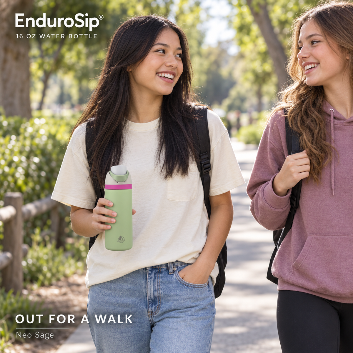 EnduroSip® 16 oz Kids Insulated Stainless Steel Water Bottle with Straw