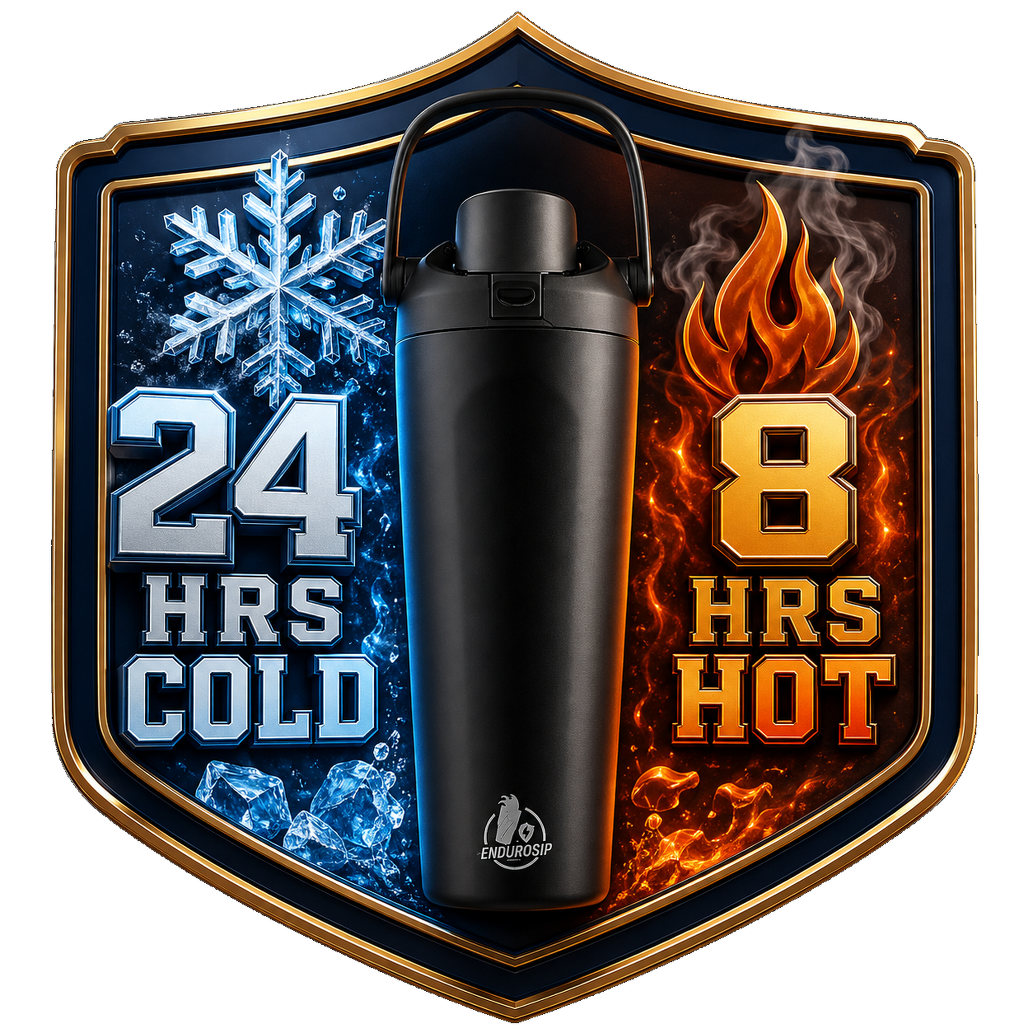 EnduroSip 30 oz Lock Lid feature badge showing 24 hours cold and 8 hours hot