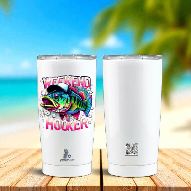 Weekend Hooker 20 oz Stainless Steel Fishing Tumbler | EnduroSip™ Insulated Cup
