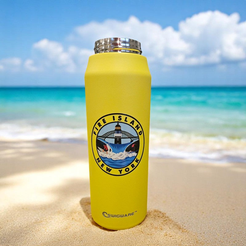Surf Fire Island  950 ml Large Capacity Stainless Steel Vacuum Cup, Portable Handle, Sports Water Bottle White