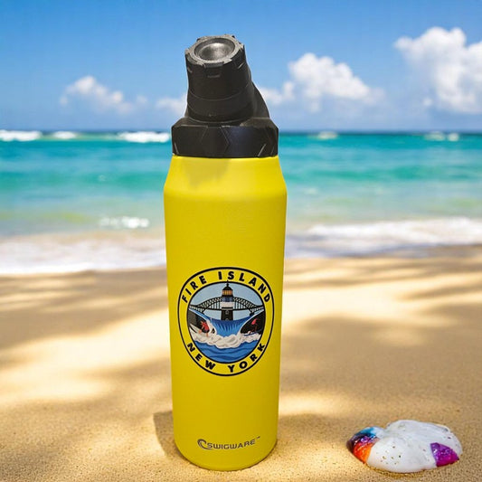 Surf Fire Island  950 ml Large Capacity Stainless Steel Vacuum Cup, Portable Handle, Sports Water Bottle White