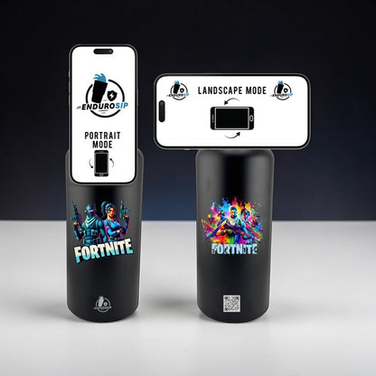 EnduroSip™ 32oz Magnetic MagSafe Phone Holder Water Bottle – Double UV DTF Full Wrap (Front & Back) | Fortnite-Inspired Design | Insulated Stainless Steel