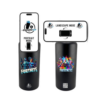 EnduroSip™ 32oz Magnetic MagSafe Phone Holder Water Bottle – Double UV DTF Full Wrap (Front & Back) | Fortnite-Inspired Design | Insulated Stainless Steel