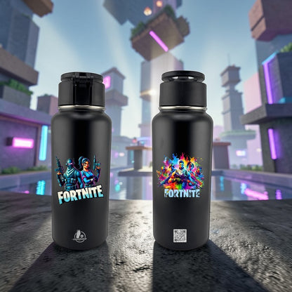 EnduroSip™ 32oz Magnetic MagSafe Phone Holder Water Bottle – Double UV DTF Full Wrap (Front & Back) | Fortnite-Inspired Design | Insulated Stainless Steel