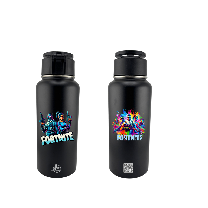 EnduroSip™ 32oz Magnetic MagSafe Phone Holder Water Bottle – Double UV DTF Full Wrap (Front & Back) | Fortnite-Inspired Design | Insulated Stainless Steel