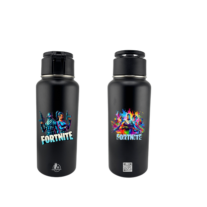 EnduroSip™ 32oz Magnetic MagSafe Phone Holder Water Bottle – Double UV DTF Full Wrap (Front & Back) | Fortnite-Inspired Design | Insulated Stainless Steel