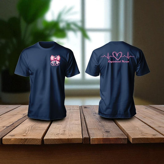 Registered Nurse Short Sleeve RN T-Shirt Navy Blue
