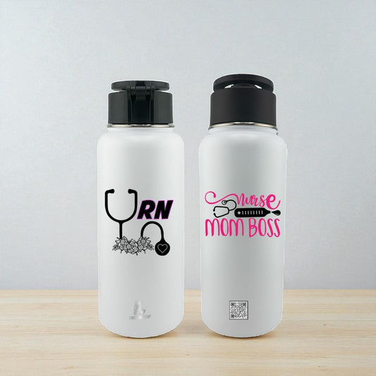 32 oz Nurse Stainless Steel Tumbler Magnetic MagSafe Lid– RN & Nurse Mom Boss Designs | EnduroSip™