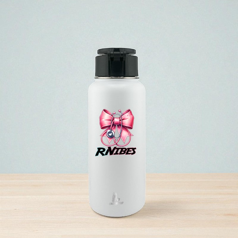 32 oz Nurse Tumbler – RN Vibes & Nurse Mom Boss | MagSafe™ Magnetic Phone Holder Lid | EnduroSip™ Healthcare Collection
