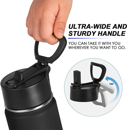 12 oz Kids Sports Kettle – Designed for Kids | Double-Wall Vacuum Insulated, BPA-Free Leak-Proof Lid, 18/8 Stainless Steel (Black/White/Pink/Blue) from Endurosip