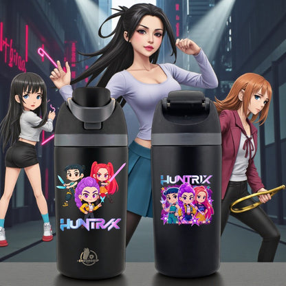 K-Pop Demon Hunters Huntrix Team 16 oz Kids Fruit Bottle – Double-Sided 3D UVDTF | Leak-Proof & Kid-Friendly