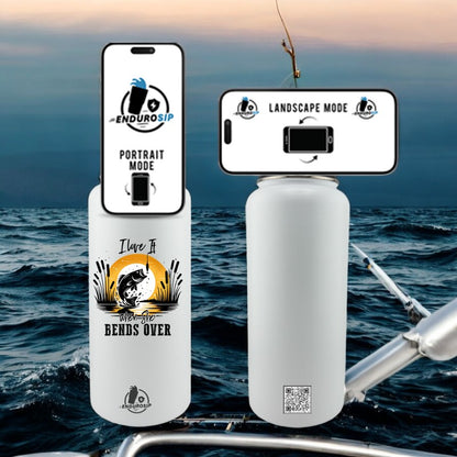 32 oz MagSafe Phone Holder Tumbler – “I Love It When She Bends Over” Fishing Edition