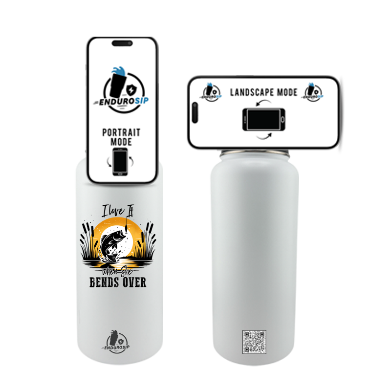 32 oz MagSafe Phone Holder Tumbler – “I Love It When She Bends Over” Fishing Edition