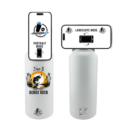 32 oz MagSafe Phone Holder Tumbler – “I Love It When She Bends Over” Fishing Edition