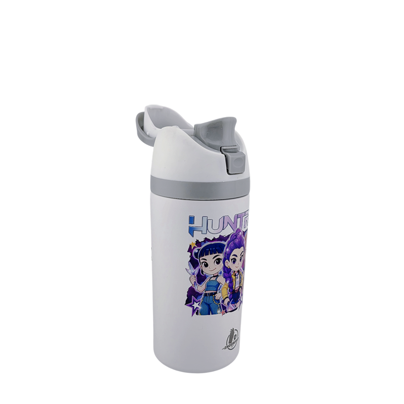 16 oz K-Pop Kids Fruit Bottle – Double-Sided UVDTF 3D Permasticker Design | Huntrix Character Edition | Leak-Proof & Kid-Friendly