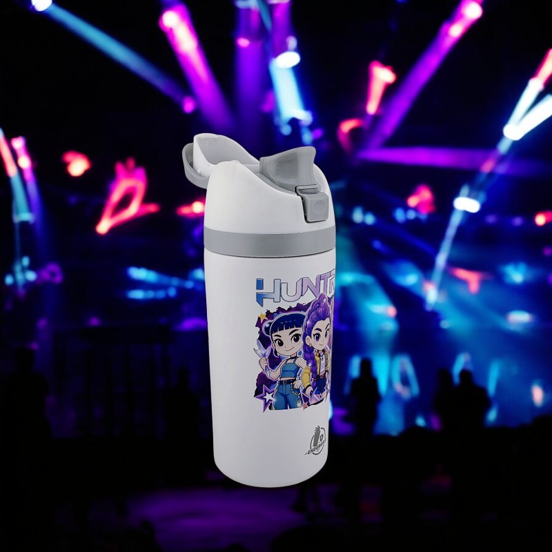 16 oz K-Pop Kids Fruit Bottle – Double-Sided UVDTF 3D Permasticker Design | Huntrix Character Edition | Leak-Proof & Kid-Friendly