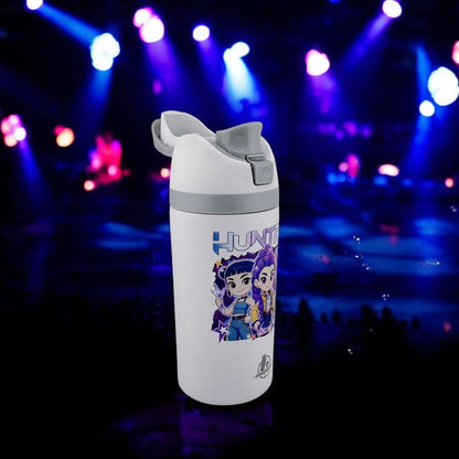 16 oz K-Pop Kids Fruit Bottle – Double-Sided UVDTF 3D Permasticker Design | Huntrix Character Edition | Leak-Proof & Kid-Friendly