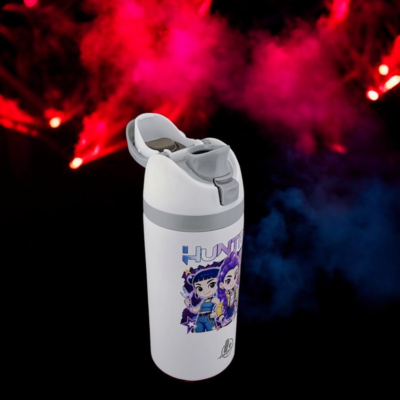 16 oz K-Pop Kids Fruit Bottle – Double-Sided UVDTF 3D Permasticker Design | Huntrix Character Edition | Leak-Proof & Kid-Friendly