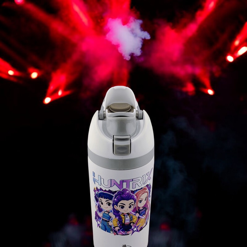 16 oz K-Pop Kids Fruit Bottle – Double-Sided UVDTF 3D Permasticker Design | Huntrix Character Edition | Leak-Proof & Kid-Friendly