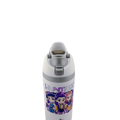 16 oz K-Pop Kids Fruit Bottle – Double-Sided UVDTF 3D Permasticker Design | Huntrix Character Edition | Leak-Proof & Kid-Friendly