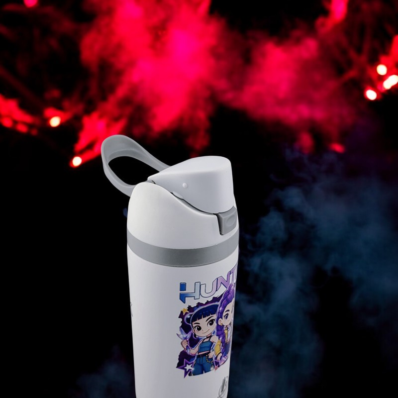 16 oz K-Pop Kids Fruit Bottle – Double-Sided UVDTF 3D Permasticker Design | Huntrix Character Edition | Leak-Proof & Kid-Friendly