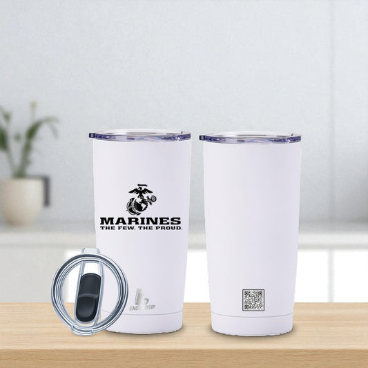 20 oz U.S. Marines Tumbler – “The Few. The Proud.” Emblem Design | EnduroSip™ Armed Forces Collection