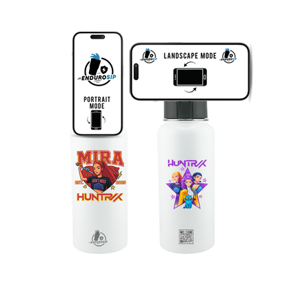 32oz MagSafe Stainless Steel Bottle with Phone Holder White – MIRA HUNTRX K-POP Demon Hunters Edition – Dual 3D UVDTF Permastickers (Hand Wash Only)