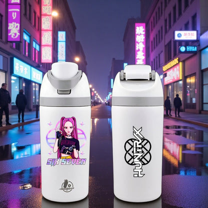 67 “Six Seven” K-Pop Huntrix Zoey 16 oz Fruit Bottle | Dual-Sip Straw & Gulp Lid | Double-Sided 3D UVDTF Permastickers