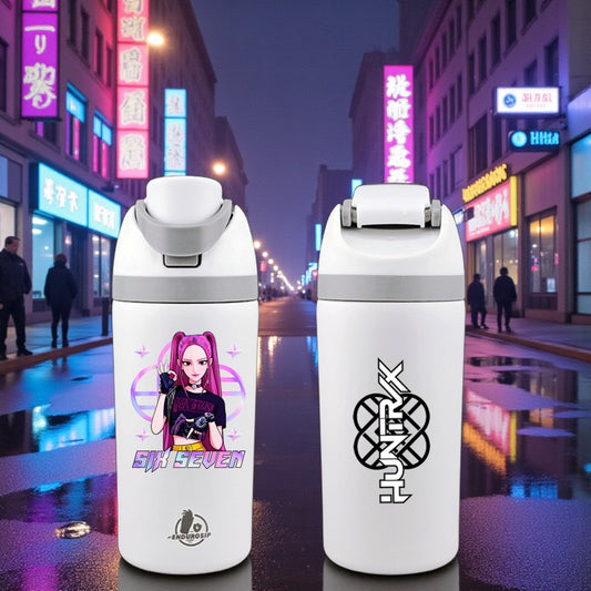 67 “Six Seven” K-Pop Huntrix Zoey 16 oz Fruit Bottle | Dual-Sip Straw & Gulp Lid | Double-Sided 3D UVDTF Permastickers