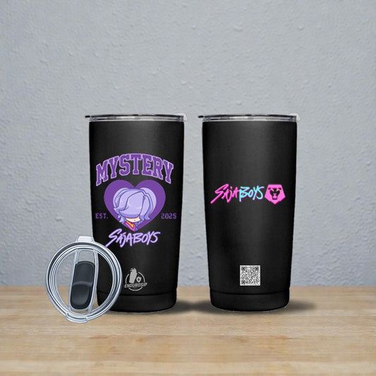 Mystery SajaBoys™ – 20 oz Stainless Steel Tumbler (Front & Back UVDTF 3D Artwork, Hand Wash Only)