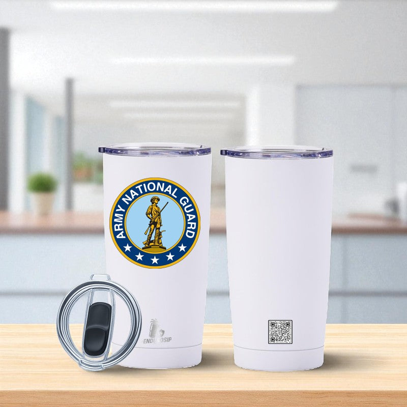 20 oz Army National Guard Tumbler – Minuteman Emblem Design | EnduroSip™ Armed Forces Collection