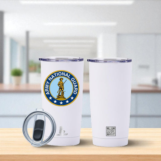 20 oz Army National Guard Tumbler – Minuteman Emblem Design | EnduroSip™ Armed Forces Collection