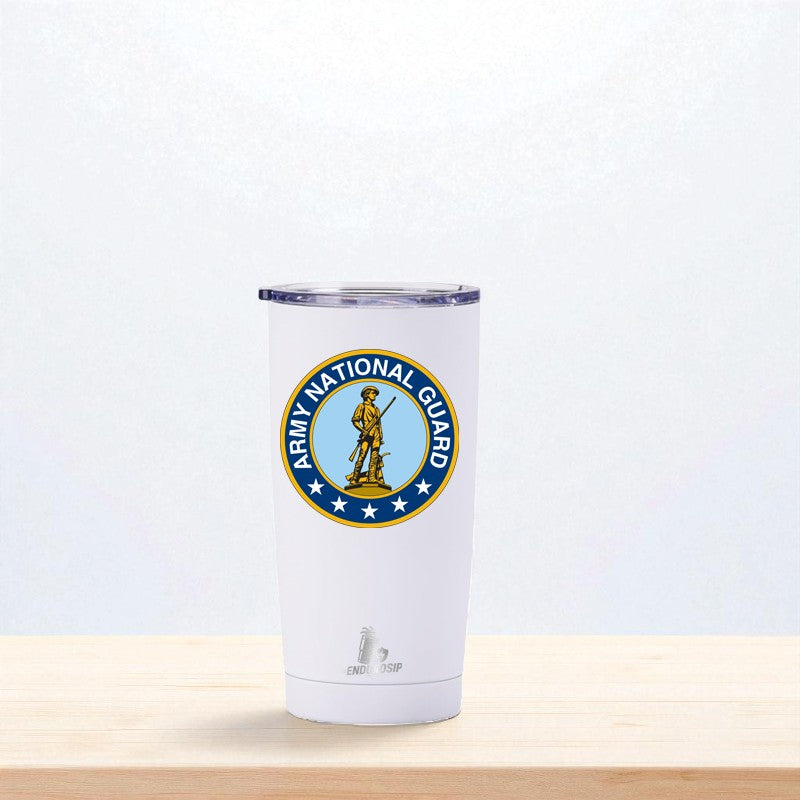 20 oz Army National Guard Tumbler – Minuteman Emblem Design | EnduroSip™ Armed Forces Collection