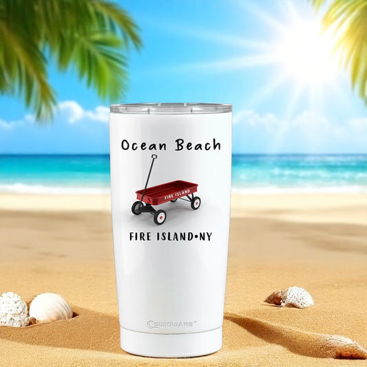 Fire Island Ocean Beach Red Wagon 20 oz Stainless Steel Tumbler