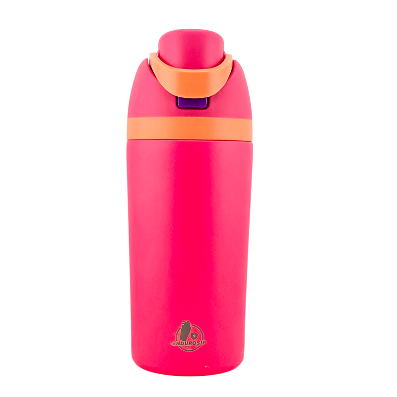 EnduroSip Kids Fruit Bottle Insulated Stainless Steel Water Bottle with Straw for Sports, Travel, and School, BPA-Free Sports Water Bottle, 16 oz
