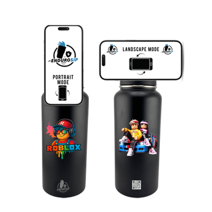 32 oz MagSafe Black Tumbler – Dual Roblox Gamer UVDTF 3D Permastickers + MagSafe Phone Holder | EnduroSip Exclusive