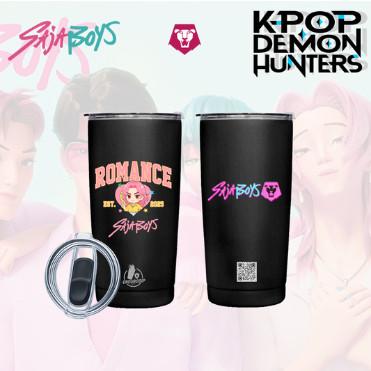 Romance • SajaBoys™ – 20 oz Stainless Steel Tumbler (Front & Back UVDTF 3D Artwork, Hand Wash Only)
