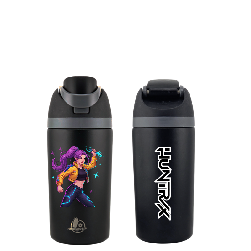 K-Pop Demon Hunters Rumi 16 oz Kids Fruit Bottle – Double-Sided 3D UVDTF | Huntrix Edition | Leak-Proof & Durable