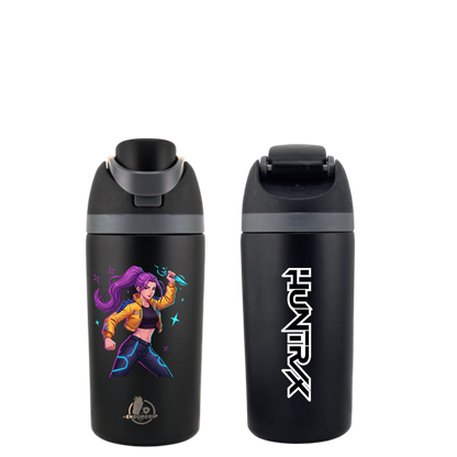 K-Pop Demon Hunters Rumi 16 oz Kids Fruit Bottle – Double-Sided 3D UVDTF | Huntrix Edition | Leak-Proof & Durable